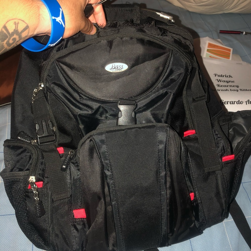 G.H. Bass & Co backpack black and red very nice